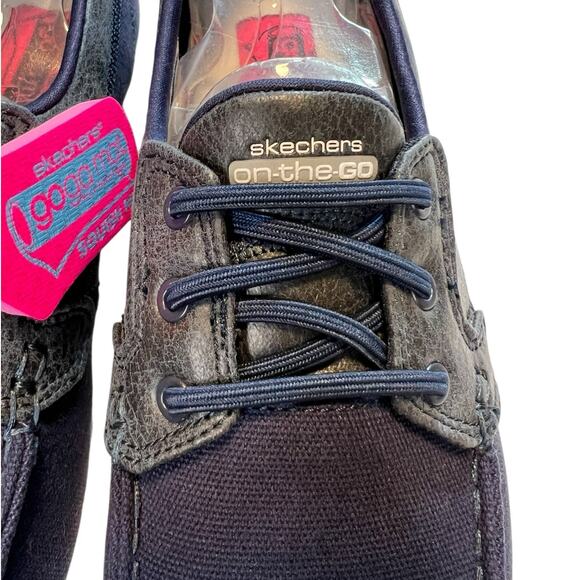 Skechers On-The-Go Low Women's Navy Blue Canvas Walking Sneakers Shoes Size 7 - Picture 6 of 16